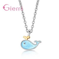 new fashion animal whale shape pendant necklace for women silver jewelry wedding anniversary accessories hot