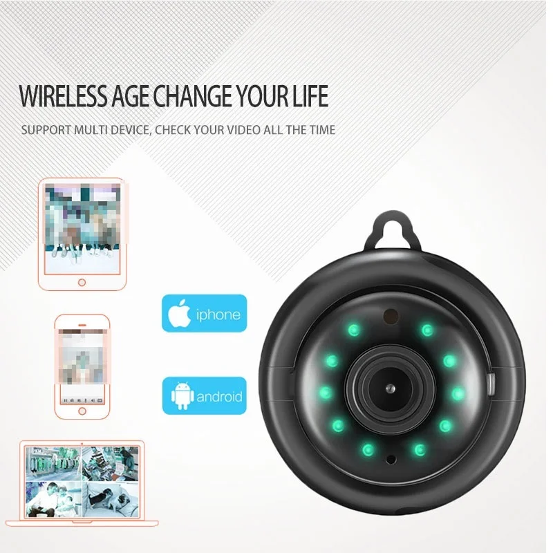 Домашняя безопасность V380 2 1 мм объектив 720P беспроводной мини WIFI ночного видения