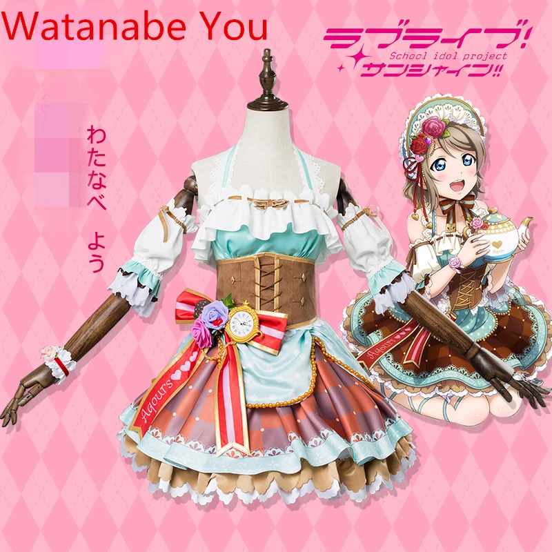 Love Live солнце Aqours День Святого Валентина Пробуждение все члены косплэй костюм шоколадницы горничной женское рождественское платье наряды