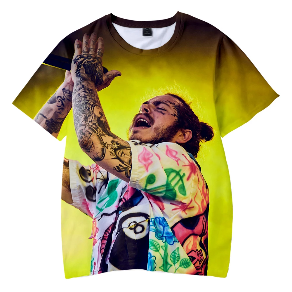 Post Malone/Модная Детская футболка с 3D принтом; Уличная Повседневная футболка с короткими рукавами для мальчиков; коллекция года; Повседневная летняя футболка для детей