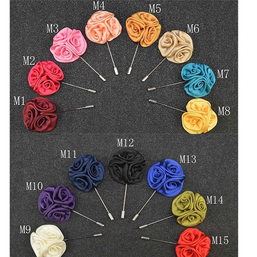 Fashion Handmade Fabric Brooch Wedding Bouquet Gentlemen Lapel Pins Flower for Men Suit Pin broche Jewelry A149 | Украшения и