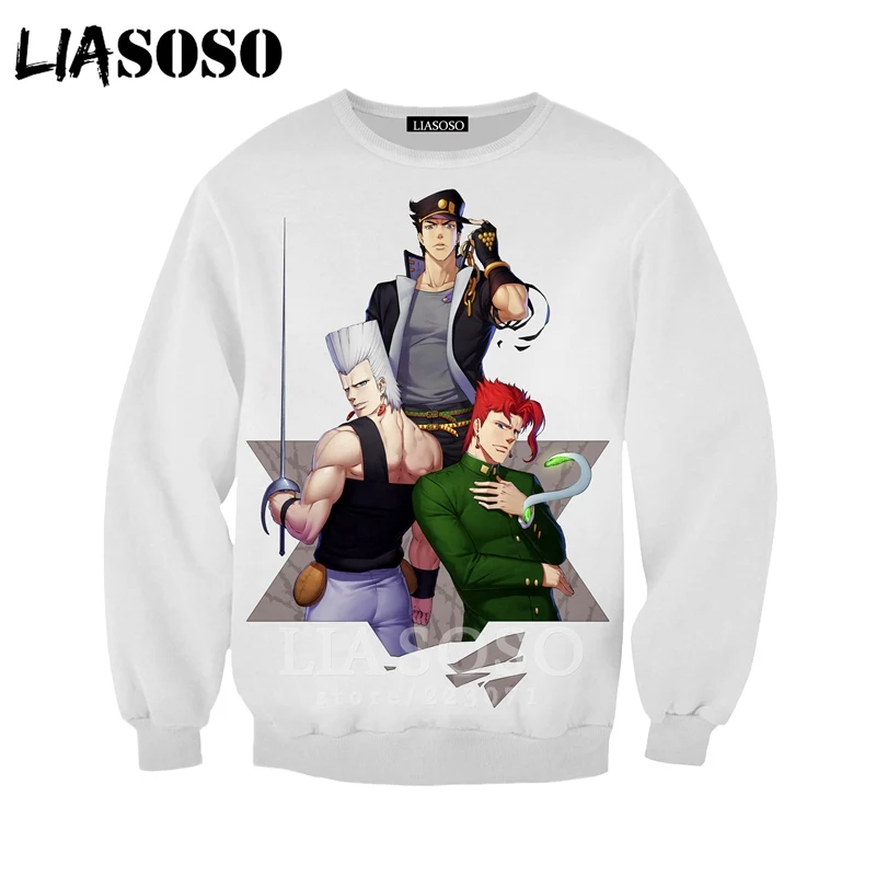 1 LIASOSO осень для мужчин женщин Higashikata Josuke толстовки 3D принт аниме JoJo Необычные Приключения толстовка хип хоп Топ пуловер B051-5 - Цвет: 1