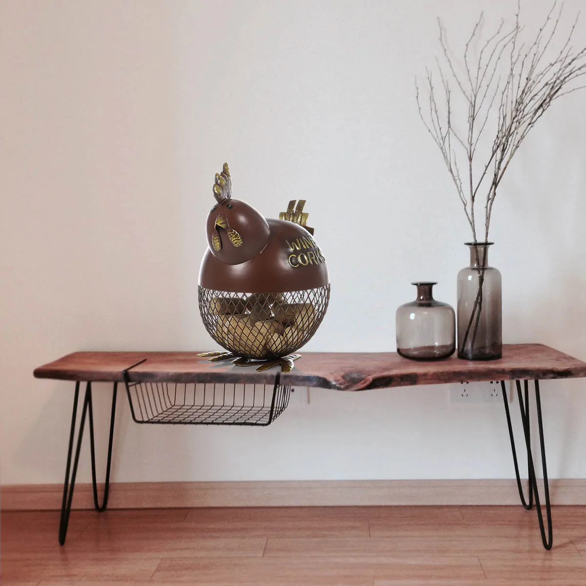 Металлическая скульптура туффи курица вино пробка контейнер животное домашний