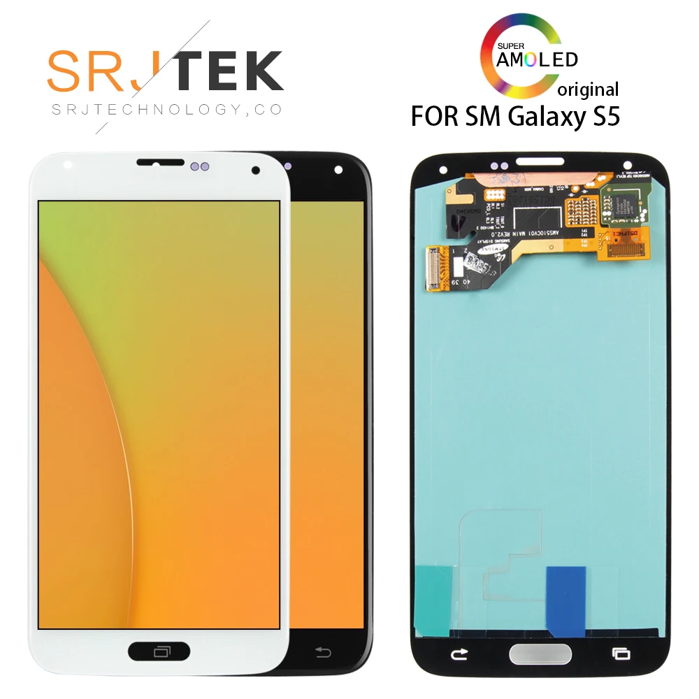 

5.1'' SUPER AMOLED For Samsung Galaxy S5 i9600 G900 G900F G900M G900H SM-G900F LCD Display Touch Screen Digitizer Replacement