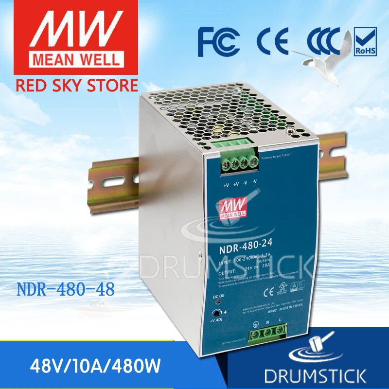 MEAN WELL металлический чехол NDR-480W-24/48 в экономичный единичный Промышленный DIN RAIL AC-DC
