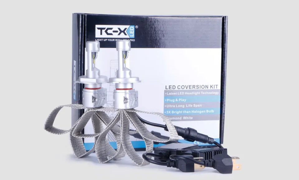 TC-X 1 пара led лампы для авто H4 ближний дальний led Н4 для Ниссан Джук 2012 LED Н4 светодиодные лампы для авто с обманкой 12В Luxeon ZES 6500K