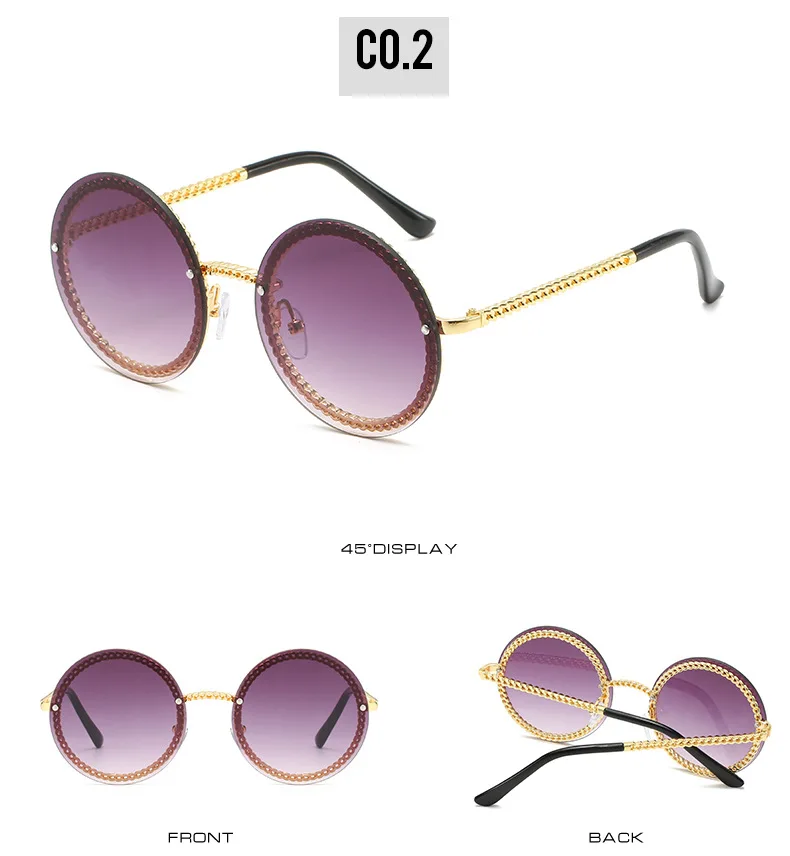 Модные женские солнцезащитные очки, роскошные брендовые круглые Оттенки для женщин, популярные Ins солнцезащитные очки с цепочкой, летние женские очки