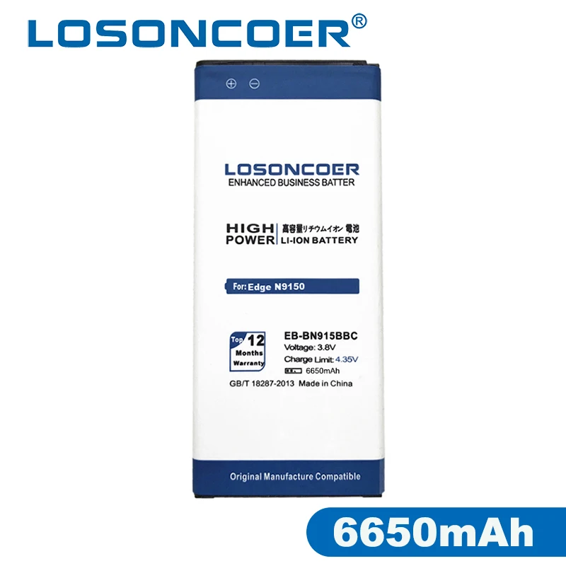 LOSONCOER 6650 мАч EB BN915BBC батарея высокого качества для SAMSUNG GALAXY Note Edge N9150 N915K N915L N915S N915 N915X