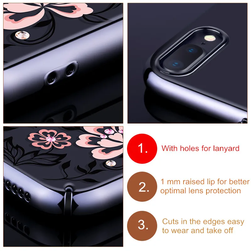 KINGXBAR для iPhone 8 7 Plus бабочка цветок Обложка кристаллы чехол телефона|case for iphone|for