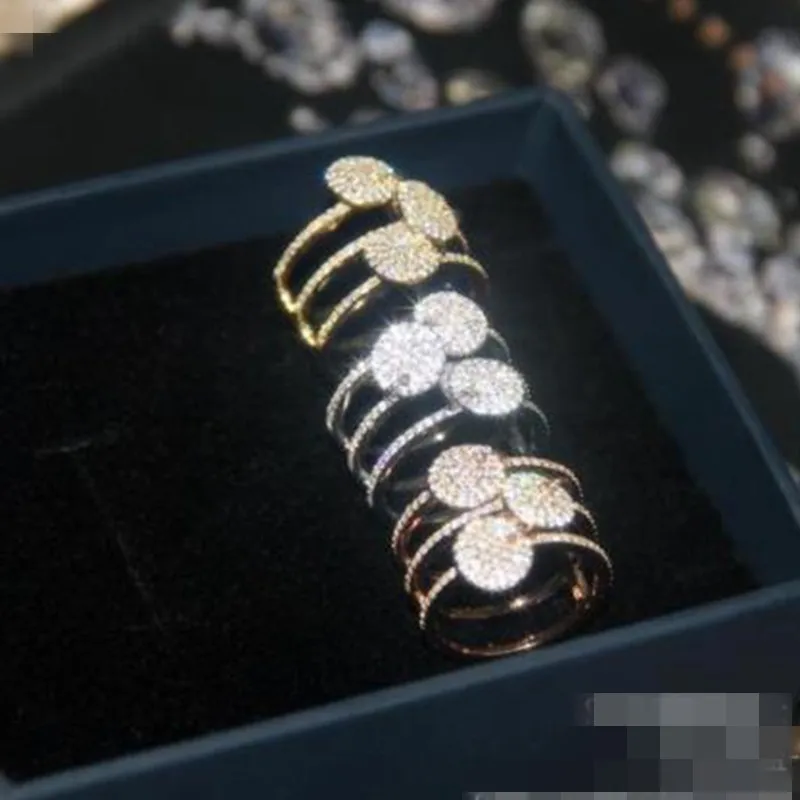 Женское Двухслойное кольцо с кисточками обручальное на палец цирконом AAA |