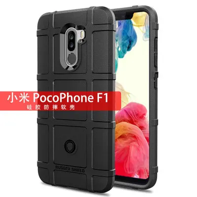 Чехол для Xiaomi Pocophone F1 мягкий силиконовый прочный противоударный бронированный