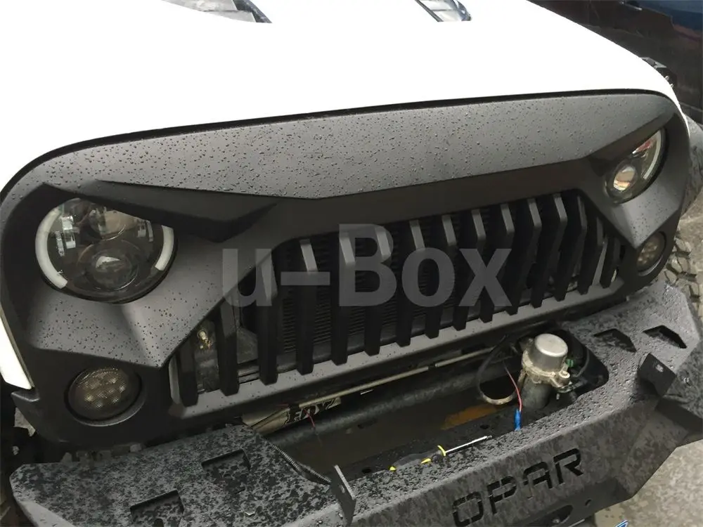 Матовый Черный Сердитые Птицы Обновления Topfire Сетки Решетка Вставка Для Jeep JK Wrangler
