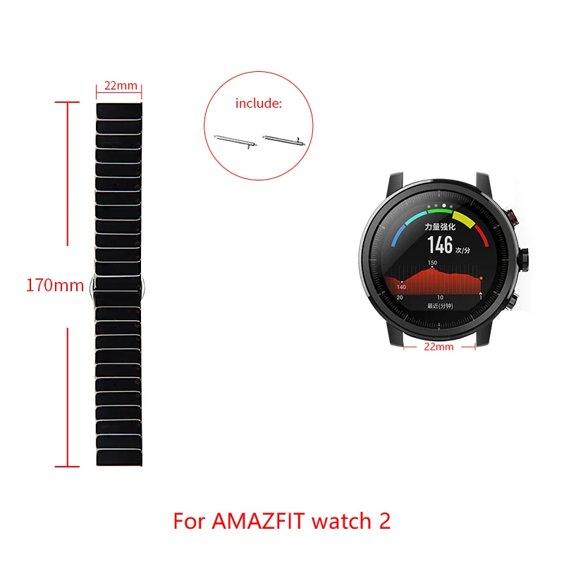 22 мм керамический браслет для Amazfit GTR 47 2 Stratos 3 Samsung Gear S3 Galaxy Watch 45 сменный
