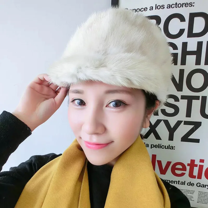 Для женщин натуральная развивающий коврик для ползания норки мех фуражке шапка