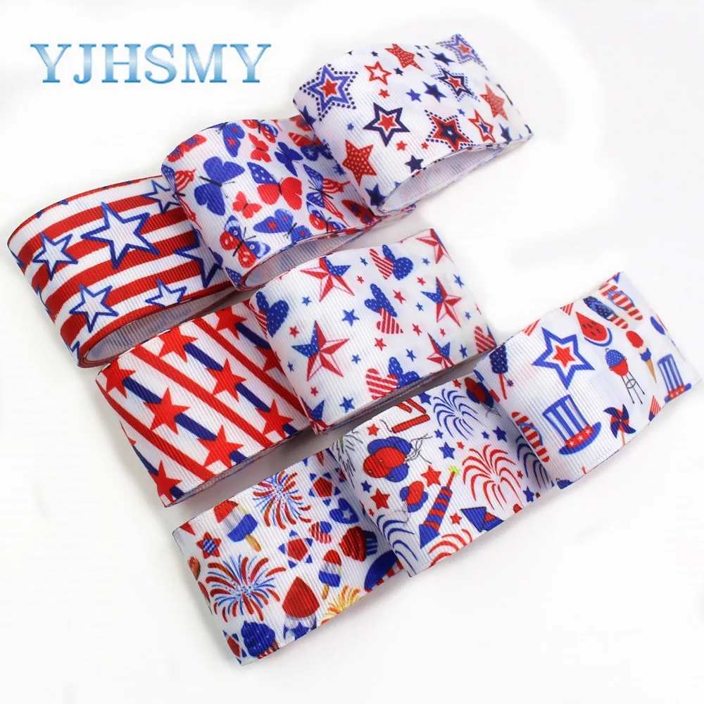 YJHSMY I 19306 523 38 мм 5 ярдов мультфильм термопечать ленты grosgrain Бант Кепка DIY аксессуары