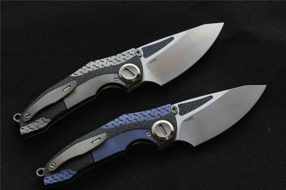 VENOM ARMOUR M390 стальной титановый CF Флиппер Складной нож Открытый Кемпинг Охота
