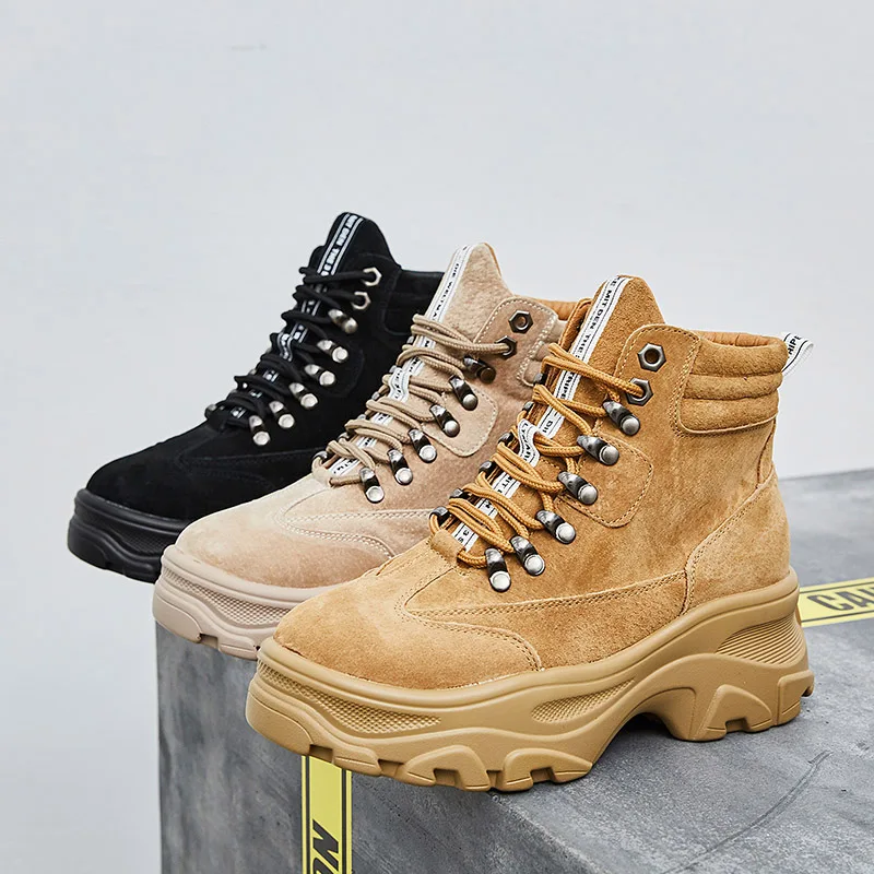 Botas mujer обувь на плоской подошве Женская платформе Обувь ботинки мартинсы