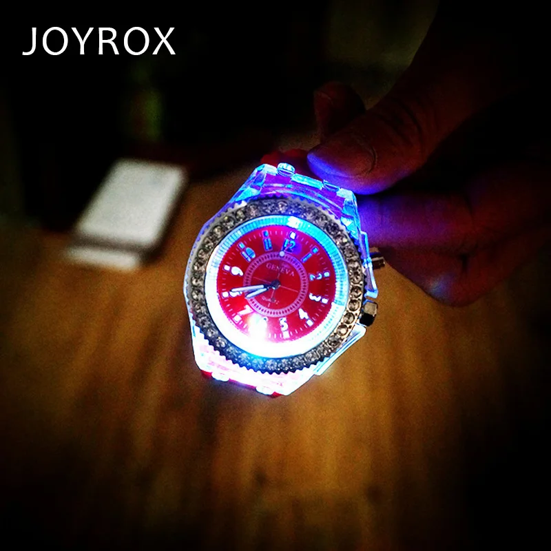 JOYROX Светящиеся светодиодный светящийся свет электронные часы горячие женские Кварцевые Wirstwatch повседневные студенческие часы relogio feminine
