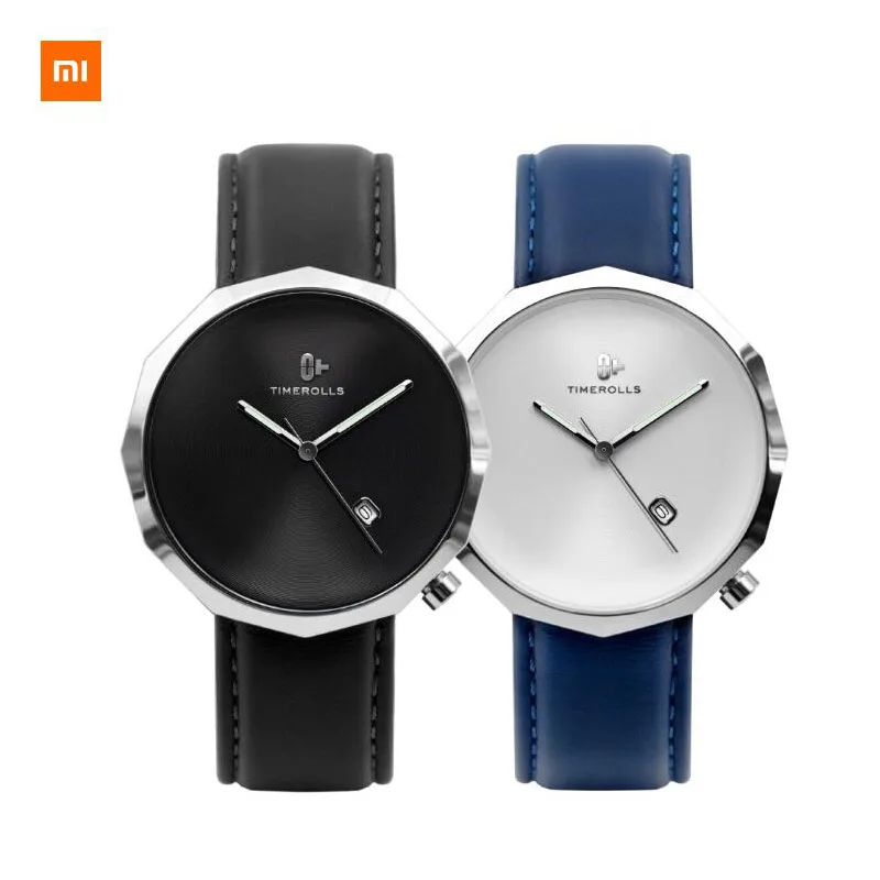 Xiaomi Youpin NUT series двенадцати Угловые кварцевые часы TIMEROLLS импортный механизм, мощный светящийся, кожаный ремешок