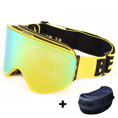 Glasses And box5 Лыжные очки для мужчин и женщин, очки для сноуборда, очки для катания на лыжах с защитой от уф400 лучей, лыжные очки, противотуманные лыжные маски, лыжные очки - Цвет: Glasses And box5