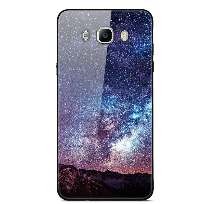 05 Для samsung Galaxy J7 J710 чехол из закаленного стекла с изображением планеты и космоса, стеклянный чехол для задней панели, чехол для samsung J7, J710 Capa - Цвет: 05