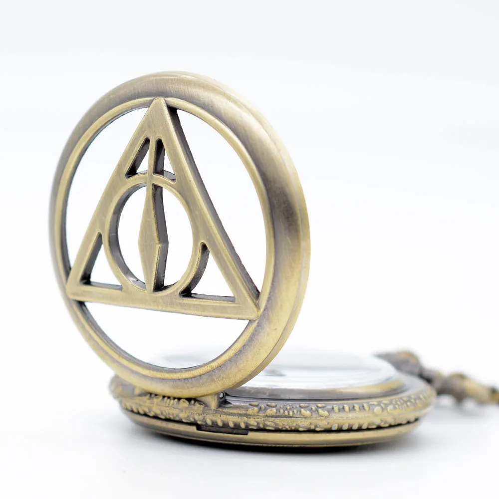 Ретро Гарри Поттер и Deathly Hallows кварцевые карманные часы аналоговый кулон ожерелье