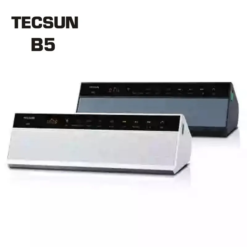 Original TECSUN B5 Bluetooth Wireless Receiver Hi-Fi Digital Music Player FM Radio Loudspearker Box Via USB Jack Black/White | Электроника