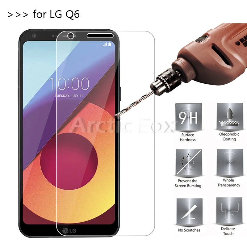 Премиум закаленное Стекло для LG Q6 Экран протектор Alpha фильм|Защитные стёкла и