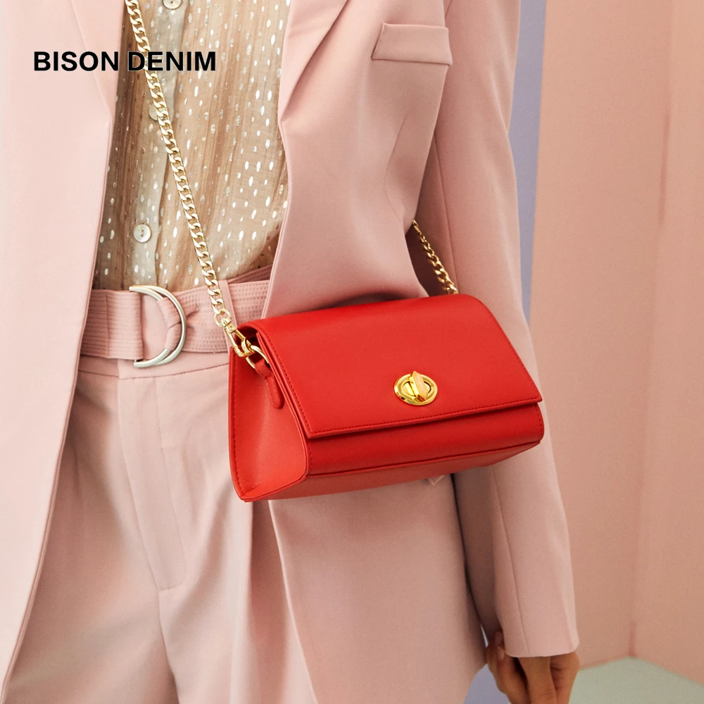 BISON DENIM, известный бренд, женская сумка из воловьей кожи, вечерняя сумка-клатч, женская сумка через плечо для женщин,, сумки через плечо, B1661