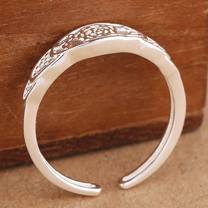 925 sterling silver big rings for women lotus flower ring set anillos mujer bague fashion jewelry joyas de plata finger | Украшения и