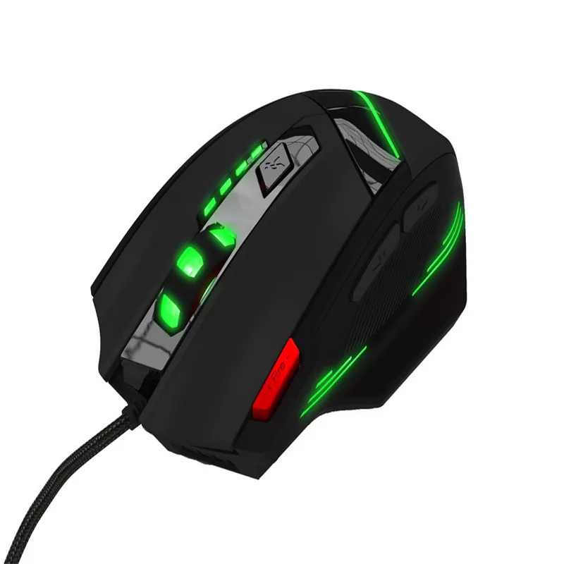 ZELOTES T-60 Проводная оптическая 7 кнопок игровая мышь 7200 dpi профессиональная игровая мышь офисный стол игровая мышь Проводная Dec24