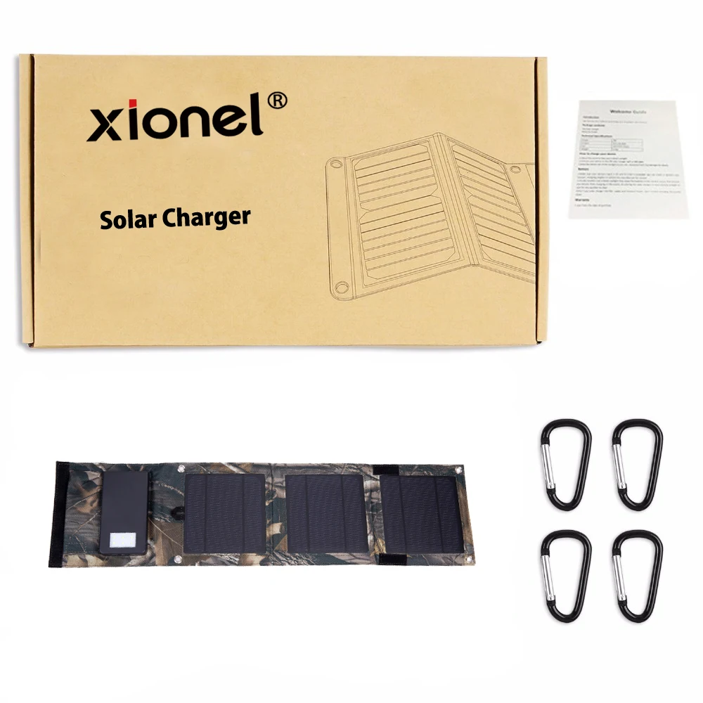 Солнечное зарядное устройство Xionel 8 W 10000 mAh портативное солнечное с двойным USB