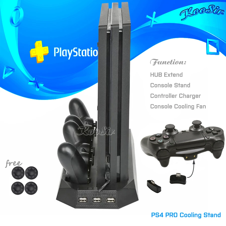 Вертикальная подставка для консоли PS 4 PRO охлаждающий вентилятор игровой