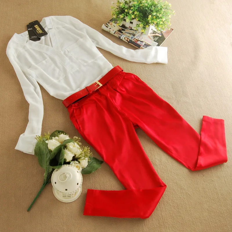 2016 Новинка женские комплект одежды 2 костюмы топ + Штаны европейская женщина