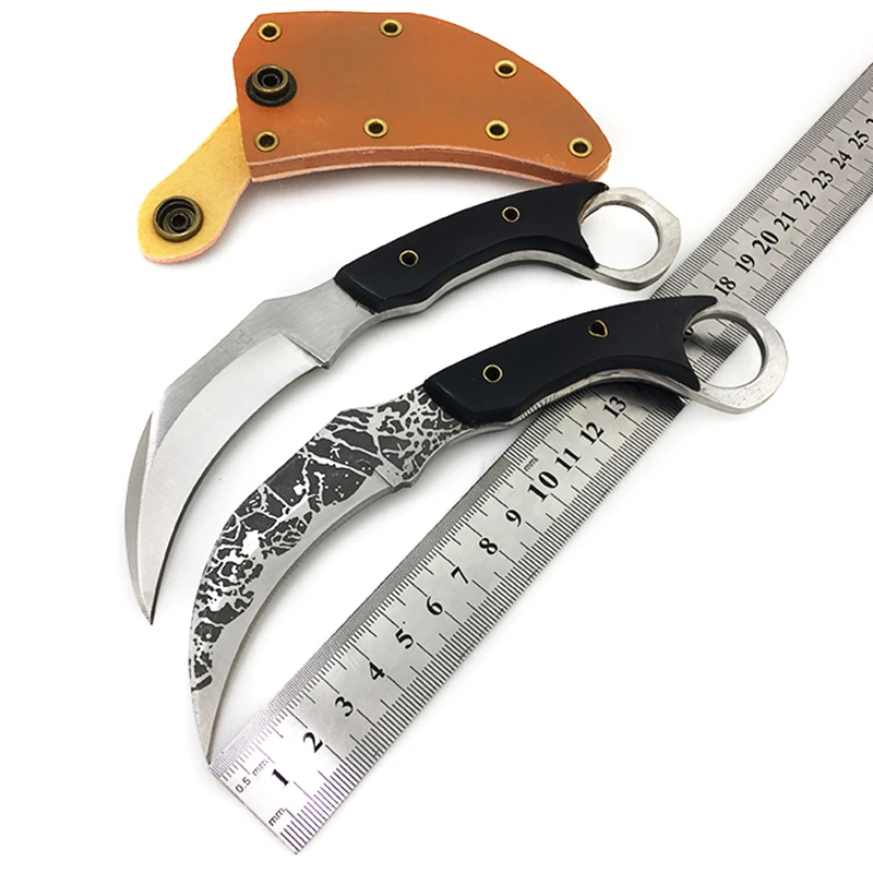 Karambit фиксированный охотничий Карманный Нож Коготь резак EDC боевые ножи для выживания рога Ручка Тактический Кемпинг портативный Открытый Инструменты