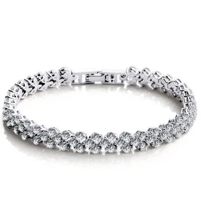 USTYLE Fashion Brand design from Rome AAA+ Cubic Zirconia Crystal Stones Paved BVL Bracelet For Women Jewelry UB0001 | Украшения и