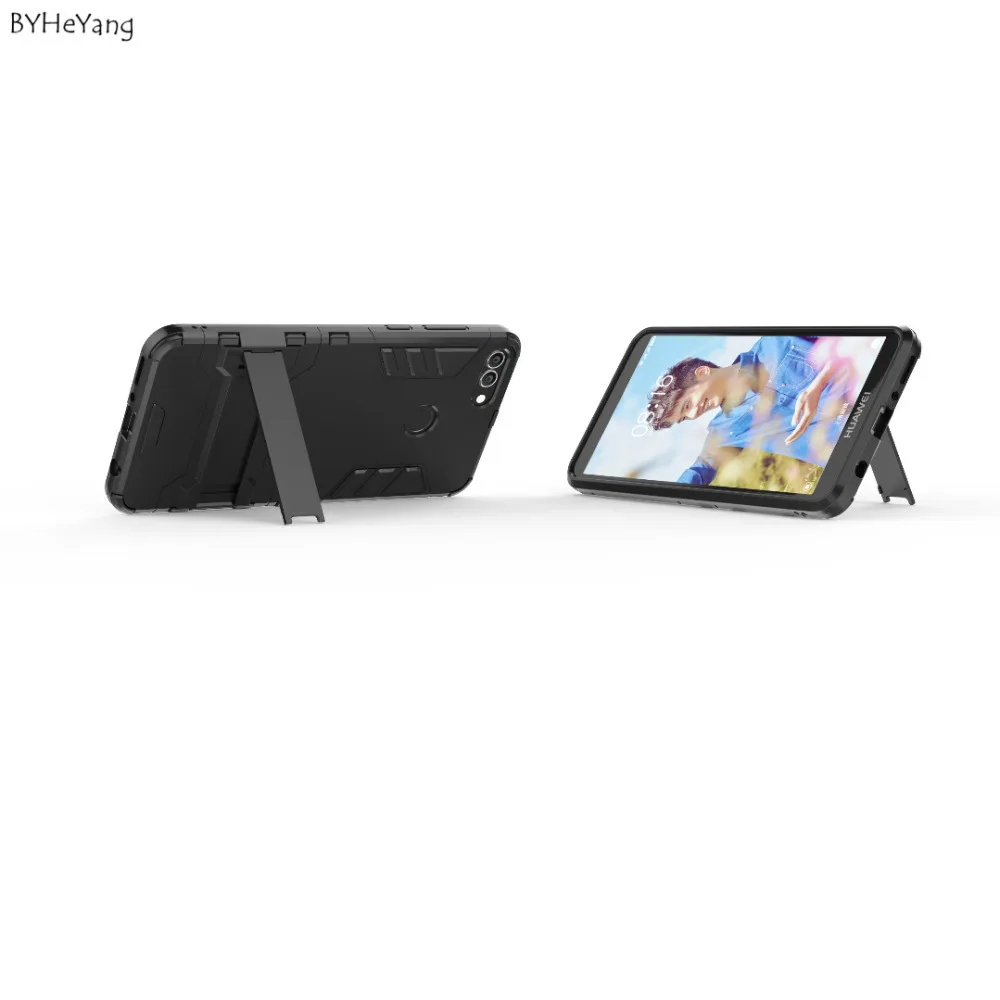 BYHeYang чехол для Huawei Y9 2018 Y 9 тонкий Робот Броня резиновая ТПУ ПК 2в1 телефона Enjoy 8 Plus |