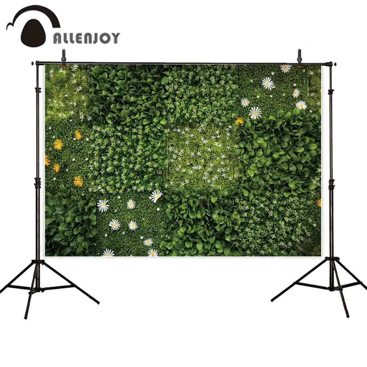 

Allenjoy photography background Spring green grass flower wall floor backdrop photo studio party photocall photophone shoot prop