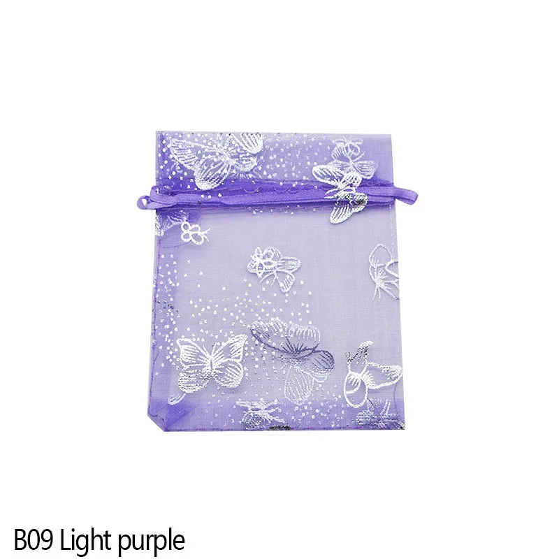 B09 Light purple 20 P 7x9 9x12 11x16 13x18 15x20 см Drawable Ювелирная упаковка из органзы сумки Свадебная вечеринка украшения сувениры подарок конфеты сумки Мешочки - Цвет: B09 Light purple