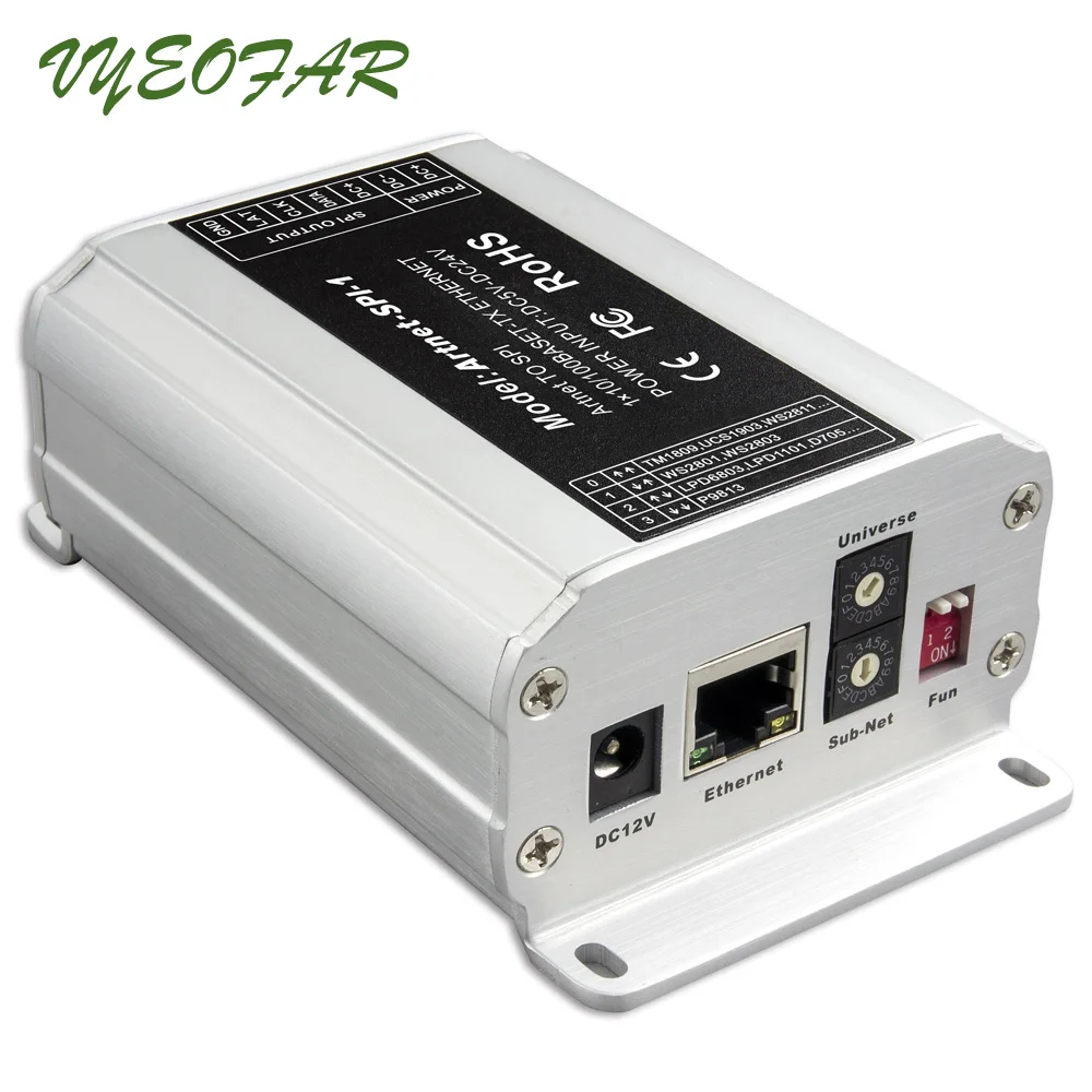 Artnet-SPI-1 DC5-24V вход; SPI(ttl) выход цифрового сигнала Artnet в SPI конвертер 2801,6803, 1804,2811, 1903 ICs и т. Д