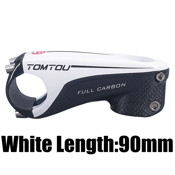 White 90MM TOMTOU легкий полный 3k из углеродного волокна, шоссейный руль для горного велосипеда, 80/90/100/110 мм 150 г глянцевая белая/красная/черная-T73U42 - Цвет: White 90MM