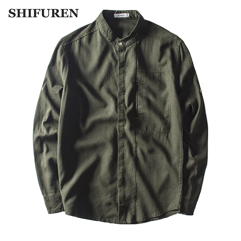 Рубашка SHIFUREN мужская с длинным рукавом мягкая дышащая повседневная классическая