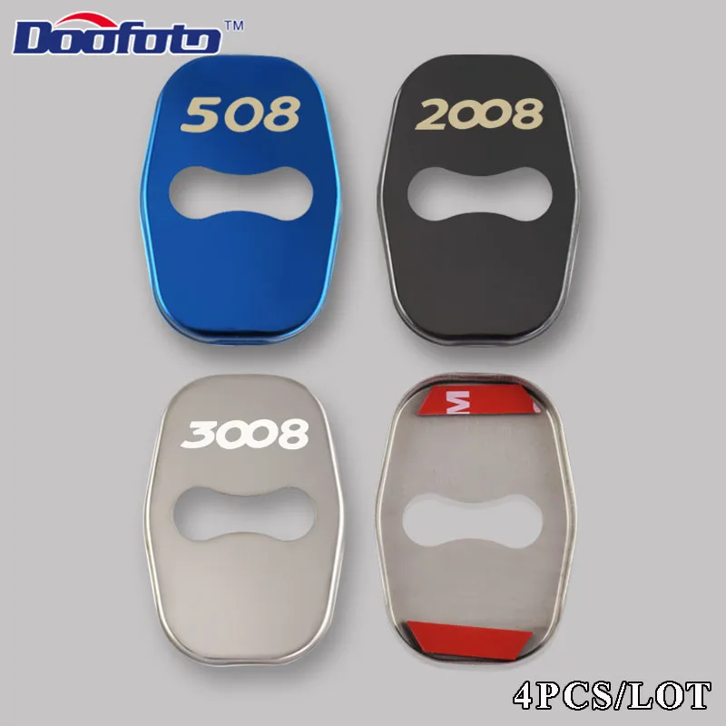 Doofoto автомобильный Стайлинг авто защита дверной замок чехол для Peugeot 208 308 408 508 2008