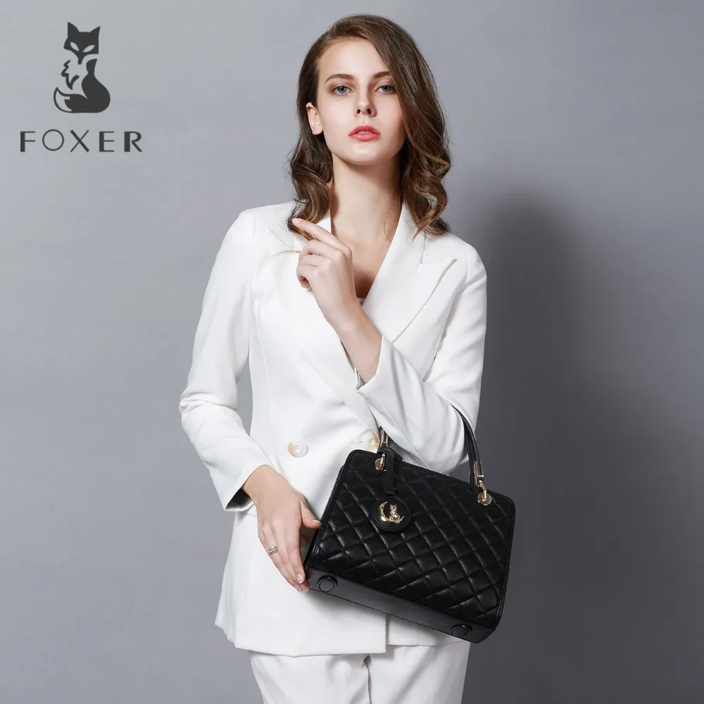 FOXER бренды натуральной кожи для женщин сумки леди роскошные мягкая сумка Женская