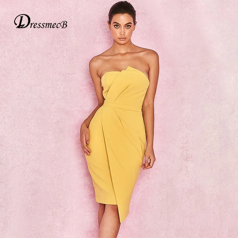 DRESSMECB сексуальное платье с открытыми плечами для женщин открытой спиной без