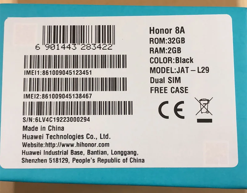 Новое поступление,, Honor 8A, 6,09 дюйма, MTK6765, Android 9,0, 8.0MP+ 13.0MP камера, 3020 мАч, разблокировка лица