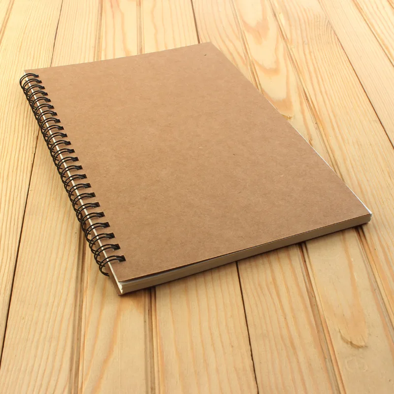

Vintage classic colorful kraft cover office school hardcover coil spiral subject composition notebooks with rule sheets A5 B5