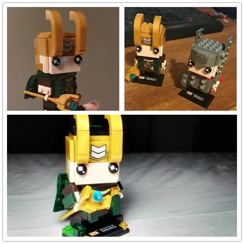 LOZ Thor Loki God модель супергероя мини конструктор голова кирпича Фигурки игрушки для