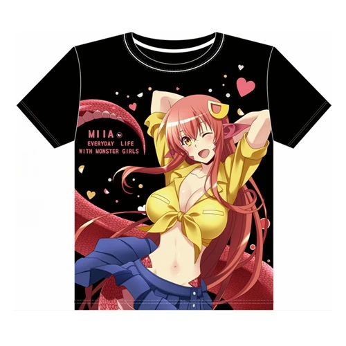 Miia Аниме JK Monster Musume No Iru Nichijou Косплей рубашка футболка Suu Miia Centorea Cerea Rachnera топы футболки для женщин и мужчин футболка - Цвет: Miia