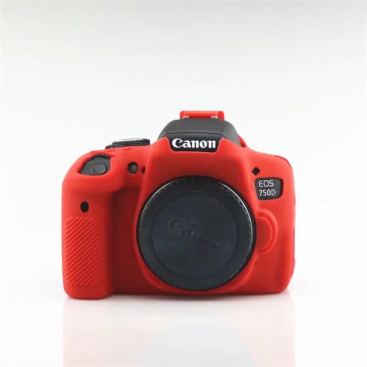 5D2 7D Регулируемый непрерывный фокус Лен зубчатое кольцо Ремень DSLR видеокамера/EOS 750D силиконовая SLR 750D камера сумка чехол Чехол для телефона защита - Цвет: Красный